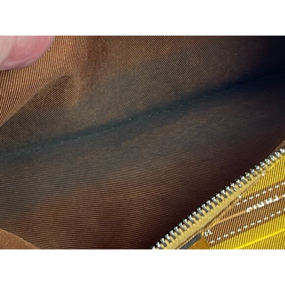 HERMES Epsom Silk'In Wallet Gold Jaune De Naples Tan Brown Zip Long Bag Leather - Picture 15 of 16